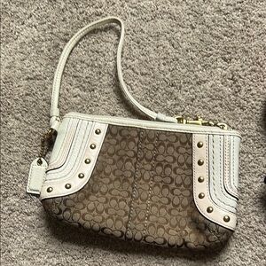 Coach Like - Brown and Cream Wristlet